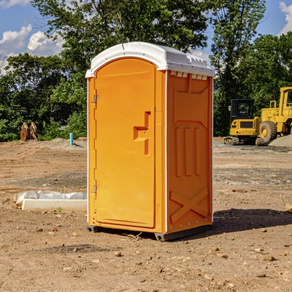 how often are the portable restrooms cleaned and serviced during a rental period in Mayfield OH